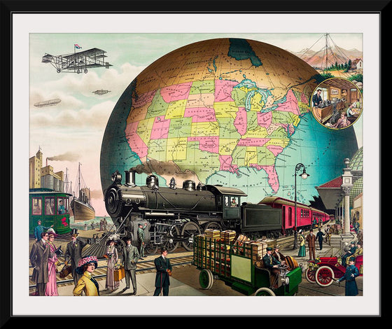 "Twentieth Century Transportation, A Chromolithograph", E.S Yate. Original from Library of Congress