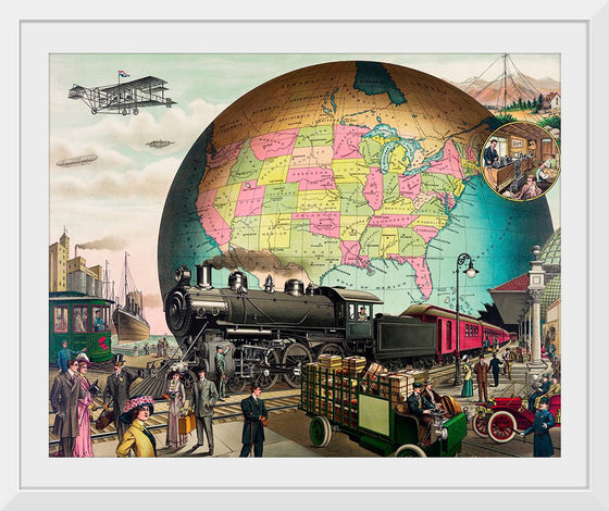 "Twentieth Century Transportation, A Chromolithograph", E.S Yate. Original from Library of Congress