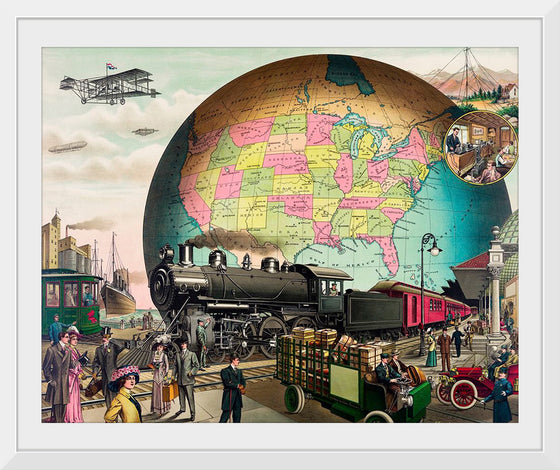 "Twentieth Century Transportation, A Chromolithograph", E.S Yate. Original from Library of Congress