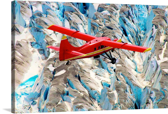 This magnificent print of a DHC-3 Otter flying over a snow-capped mountain range captures the beauty, power, and versatility of this iconic aircraft. The Otter is a single-engine, high-wing, short take-off and landing (STOL) aircraft that was first introduced in the early 1950s. It is known for its ruggedness, reliability, and ability to operate in challenging conditions.