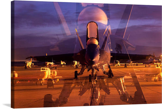 A service member with the Blue Angels Navy Flight Demonstration Squadron goes over the morning turns to ensure the F/A-18 Hornet is ready for the day’s flight. This print is more than a photograph; it’s a tribute to the marvels of aviation, making it a must-have for any aviation enthusiast.