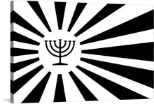  The artwork features a meticulously crafted Menorah symbol in the center, standing as a beacon of enlightenment and wisdom. The radiating lines emanating from the center create an impactful visual effect, and the stark contrast between black and white adds to the profound elegance of the piece.