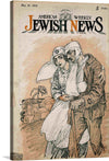 This captivating print, extracted from the May 10, 1918 issue of the American Weekly Jewish News, transports us to a poignant moment in history. The cover art, rendered in vivid color, portrays a dedicated nurse tending to a wounded Jew in Palestine.