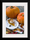 "Pumpkin Pie Slice on White Plate"