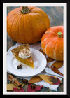 "Pumpkin Pie Slice on White Plate"