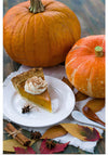 "Pumpkin Pie Slice on White Plate"