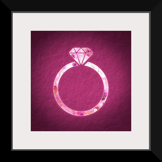 "Pink sequin diamond ring"