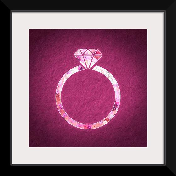 "Pink sequin diamond ring"