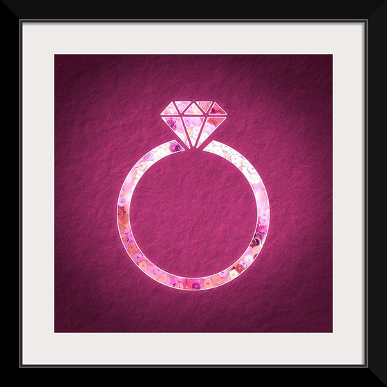 "Pink sequin diamond ring"