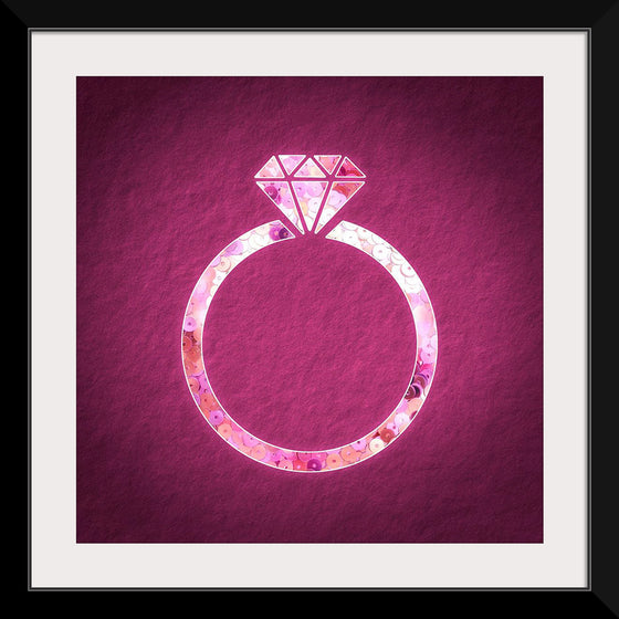 "Pink sequin diamond ring"