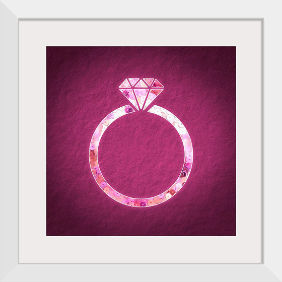 "Pink sequin diamond ring"