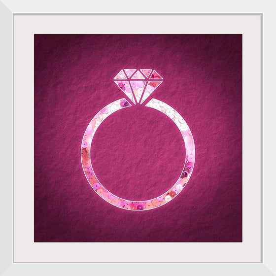 "Pink sequin diamond ring"