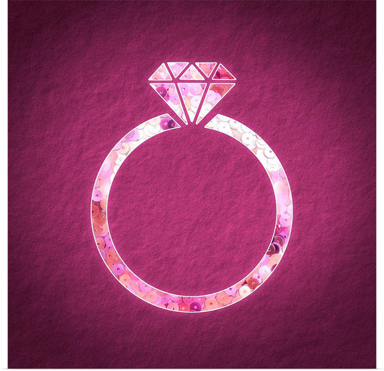 "Pink sequin diamond ring"