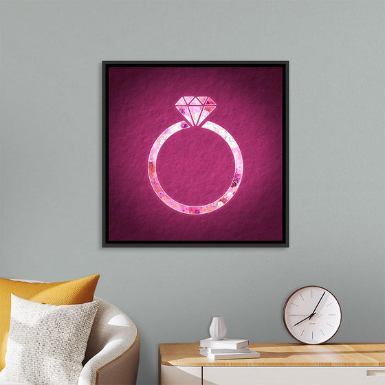 "Pink sequin diamond ring"