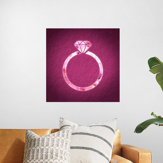 "Pink sequin diamond ring"