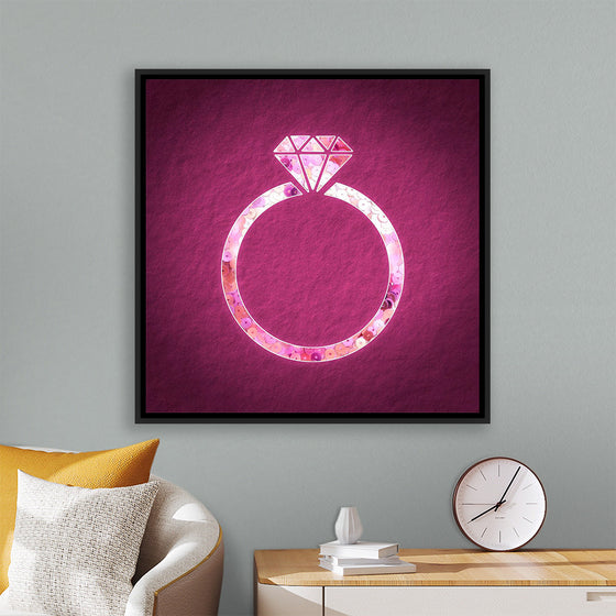 "Pink sequin diamond ring"