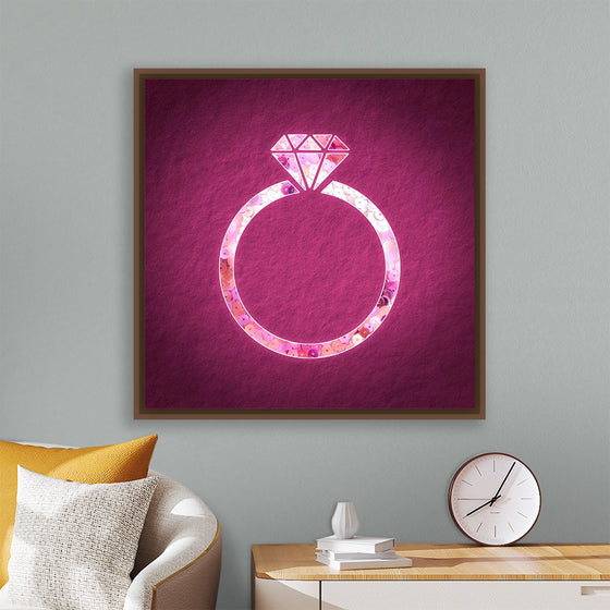 "Pink sequin diamond ring"