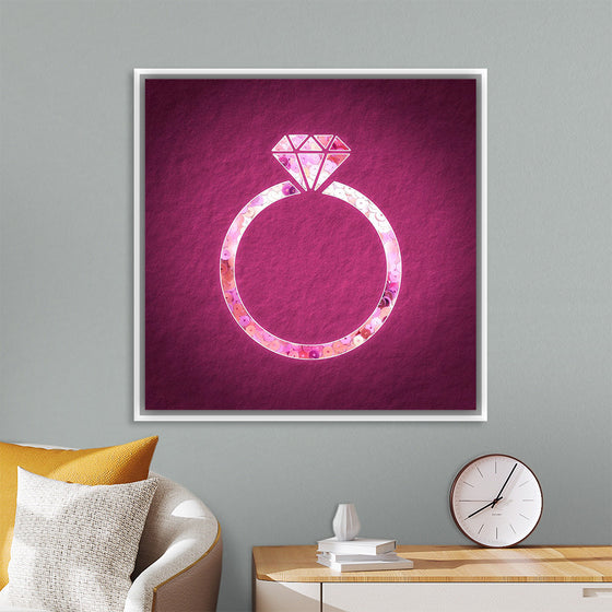 "Pink sequin diamond ring"