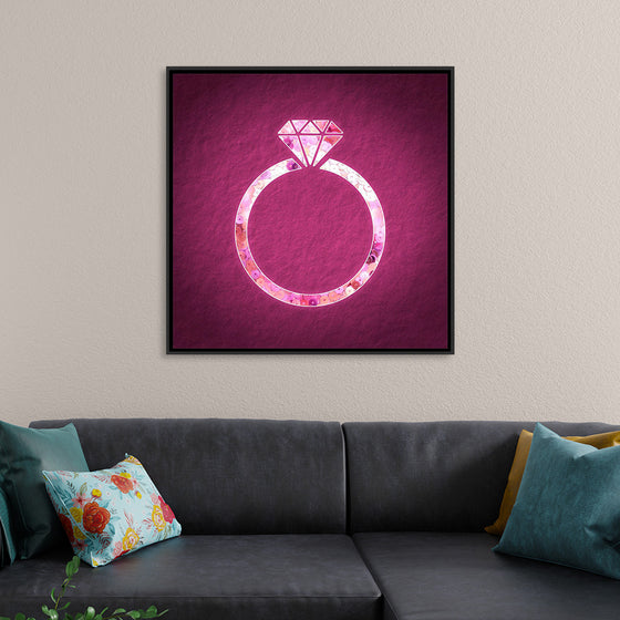 "Pink sequin diamond ring"