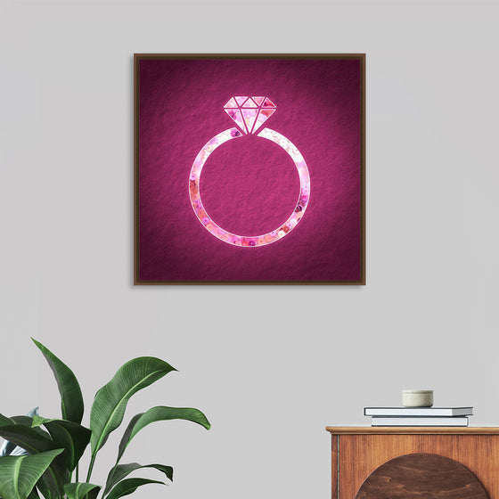 "Pink sequin diamond ring"