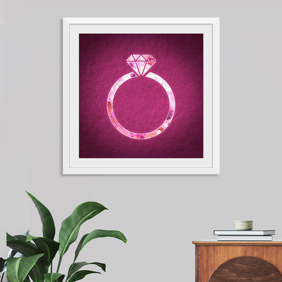 "Pink sequin diamond ring"