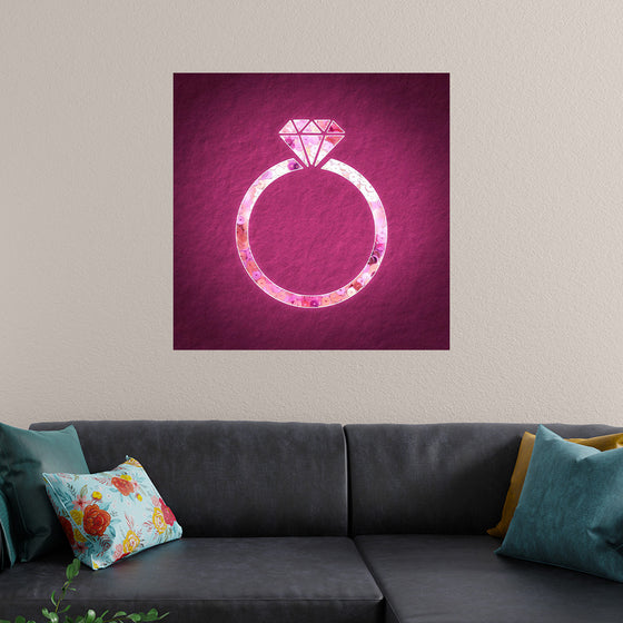 "Pink sequin diamond ring"