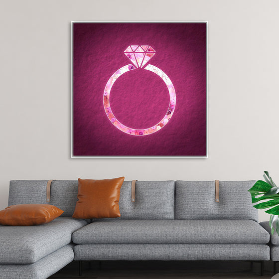 "Pink sequin diamond ring"