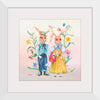 "Lovely Easter bunny couple with flowers"