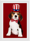 "Cute Beagle Puppy in Uncle Sam Hat and Bow Tie"