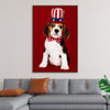 "Cute Beagle Puppy in Uncle Sam Hat and Bow Tie"