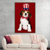 "Cute Beagle Puppy in Uncle Sam Hat and Bow Tie"