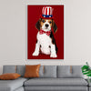 "Cute Beagle Puppy in Uncle Sam Hat and Bow Tie"