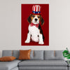 "Cute Beagle Puppy in Uncle Sam Hat and Bow Tie"