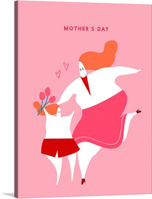  “Mother’s Day” is a captivating piece of artwork that encapsulates the tender and unyielding bond between mother and child. Set against a soft pink backdrop, the artwork features two abstract figures, their forms flowing seamlessly into one another, embodying unity and connection. The child, adorned with flowers, reaches out to the mother in a gesture of love and admiration.