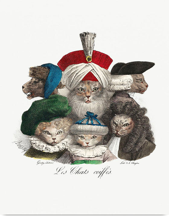 "Les Chats Coiffés (ca. 1825)", A. Cheyère