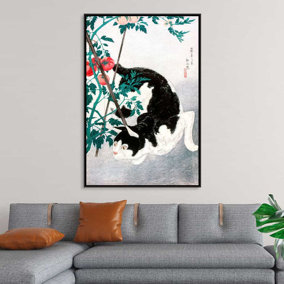 cat-with-tomato-plant-affordable-canvas-12x18-16x24-1931-20x30-24x36-2:3-32x48-40x60-8x12-animals-cat-hiroaki-takahashi-illustration-image-japanese-art-painting-tomato-plant-6