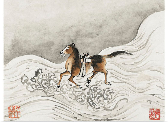 "Finger Painting of Horse", Katsushika Hokusai