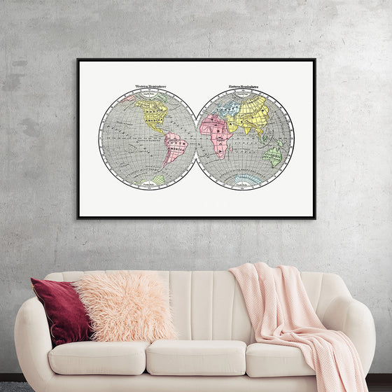 "World Map Western and Eastern Hemisphere", Sidney Edwards Morse