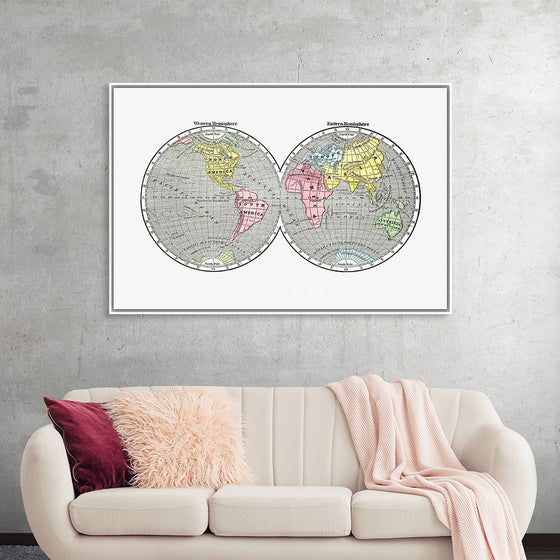 "World Map Western and Eastern Hemisphere", Sidney Edwards Morse