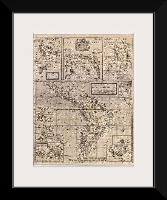 "A New & Exact MAP of the Coast, Countries and Islands within ye LIMITS of ye SOUTH SEA COMPANY"