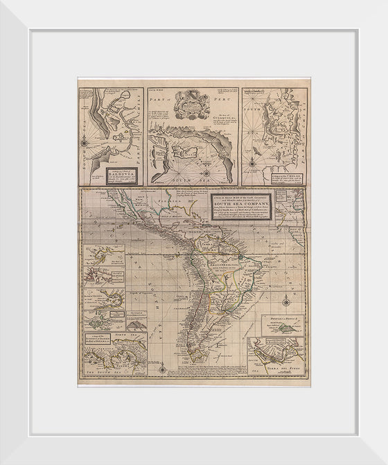 "A New & Exact MAP of the Coast, Countries and Islands within ye LIMITS of ye SOUTH SEA COMPANY"