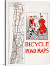 Edward Penfield’s “Bicycle road maps” is a vintage piece of art that captures the essence of cycling. The artwork is a print of a vintage map of bicycle roads, originally published in 1895.