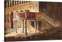  “St. Marks Altar, Venice” by Miner Kilbourne Kellogg is a mesmerizing portrayal of the iconic altar within St. Mark’s Cathedral in Venice. With meticulous pencil strokes, Kellogg captures the divine grandeur of this sacred space. The intricate architectural details, from ornate columns to subtle shadows, evoke a sense of reverence. 