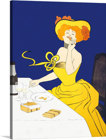  Immerse yourself in the elegance and charm of this exquisite art piece, a print that captures a moment of indulgence and luxury. The artwork, rich with vibrant hues of royal blue and radiant yellow, portrays an individual savoring the delightful flavors of gourmet cuisine. Every stroke and color blend seamlessly to evoke a sense of opulence, making this print a perfect addition to any space that seeks to celebrate the finer things in life. 