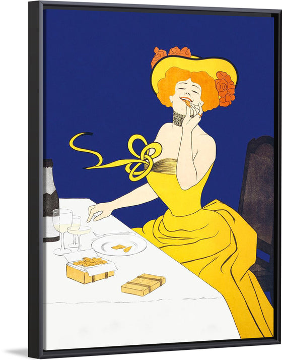 "Woman in Yellow Dress Eating Cookies", Leonetto Cappiello