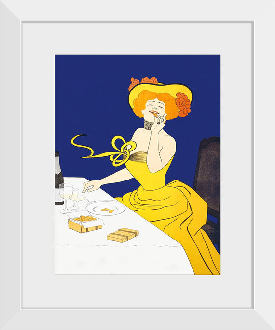 "Woman in Yellow Dress Eating Cookies", Leonetto Cappiello