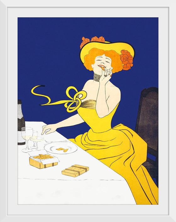 "Woman in Yellow Dress Eating Cookies", Leonetto Cappiello