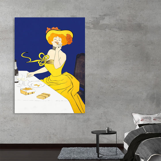 "Woman in Yellow Dress Eating Cookies", Leonetto Cappiello