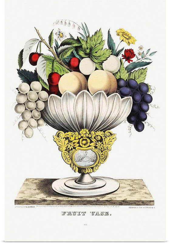 "Fruit vase(1847)", Currier & Ives