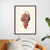 "Vintage Bunch of Red Grape Illustration"